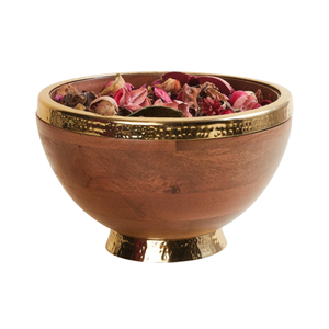 Bol à salade moderne en bois de noyer Qualité créative Accent floral argenté poli pour hôtel Restaurant Décoration intérieure Fournitures de mariage - Product Image 5