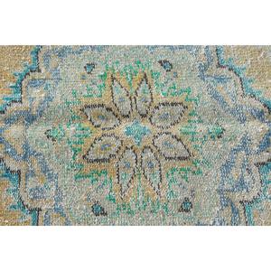 Turkish Rug, Large 5.6x8.7 ft Vintage Rug, <b>Yellow</b> Ikat <b>Wool</b> Rug - Product Image 5