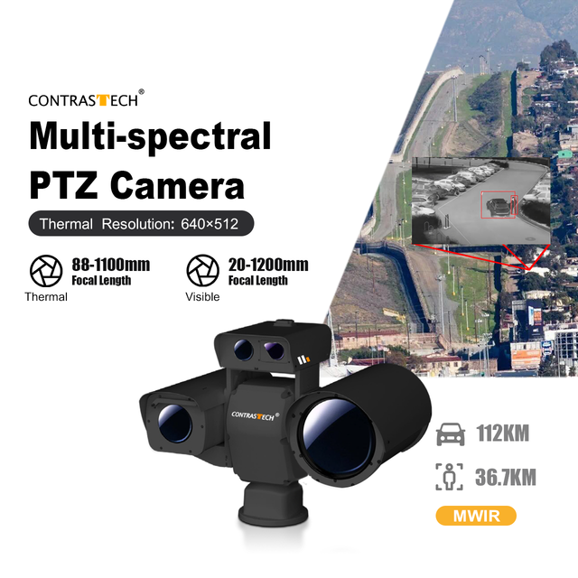 3KM Outdoor Multi Spectral PTZ Camera 360° Continuous Dual Spectrum Infrared Visible 8-1100mm Long Zoom for Security Monitoring