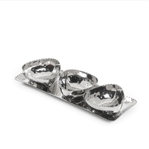Juego de acero inoxidable de alta calidad de tres fruteros de lujo Diseño moderno pulido con espejo con bandeja para fiestas - Product Image 6