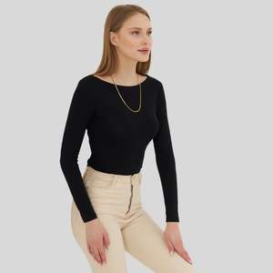 Body à col bateau et manches longues pour femme - Product Image 1