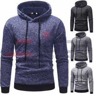 100% Cotton Pullover Hoodies for Men OEM Customizable Logo Slim Fit Sportswear in Solid <b>Flannel</b> Styles for Winter - Product Image 3