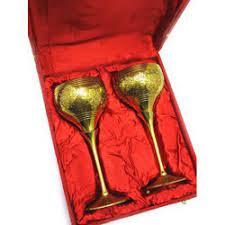 Handcrafted Brass <b>Wine</b> <b>Goblet</b> Engraved Chalice Vintage Metal Drinking Cup Antique Style Barware Wedding Decor Elegant Tableware - Product Image 4