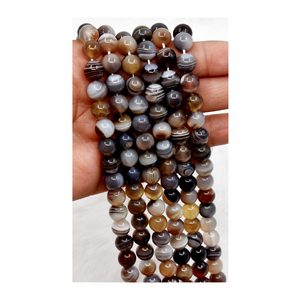 Cuentas redondas de ágata de Botsuana, 10mm, piedras preciosas, hebras de cuentas de India, venta al por mayor - Product Image 1
