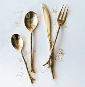 Ensemble de couverts d'hôtel Cuillère en acier inoxydable dorée Ustensile de restaurant Couverts de mariage - Product Image 2