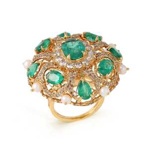 Bague Éternité en Argent Sterling avec Pierre Verte Émeraude, Design Luxueux, Bijou Élégant pour Femme, Portée Quotidienne, Cadeau Stylé - Product Image 2