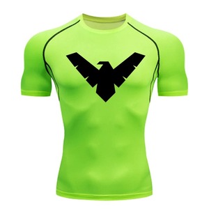 เสื้อวิ่งออกกำลังกายแขนสั้นสำหรับผู้ชายเสื้อออกกำลังกาย100% ผ้าฝ้ายพิมพ์ลาย3D แบบกำหนดเองสำหรับฤดูร้อน - Product Image 1