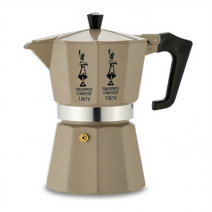 Cafetière Moka Pot 3 tasses en aluminium beige par ITALEXPRESS 1361V - Product Image 2