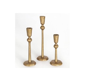 Bougeoir en verre pilier doré pour la décoration intérieure Table de mariage et utilisation décorative de Noël Design élégant de lanterne et de pot - Product Image 3