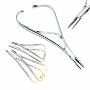 Mathieu ที่ใส่เข็มตรงสแตนเลส17.0ซม. คีมผ่าตัดปากด้วยมือทำจากโลหะและไม้ - Product Image 1