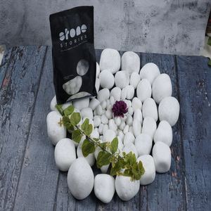 Ajmera Marbre Petit Blanc Neige Pierre Naturelle Cailloux-Conception Ferme Écologique pour Jardin Extérieur Chemin Décor - Product Image 4