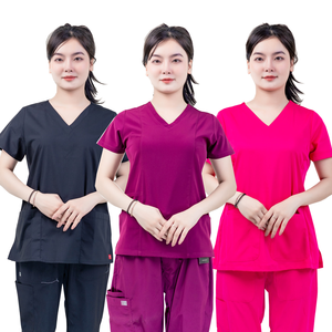 FMF VN Verified Manufacturer's Stylish Medical Scrubs Hospital Uniform for Women <b>Men</b> Anti-Dust <b>Stretch</b> Breathable Clothes ODM - Product Image 2