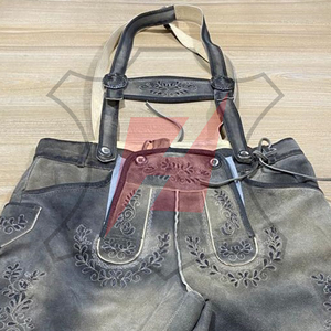 กางเกงบาวาเรียนหนังแท้คุณภาพสูงสำหรับผู้ชาย ขายส่ง รับทำโลโก้ตามสั่ง ขายดี - Product Image 4