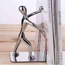 Serre-livres décoratifs de personnes de polystone serre-livres antidérapants, serre-livres réglés de bureau - Product Image 4