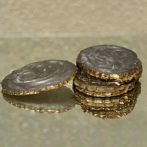 Sous-verres en résine de style vintage écologiques de qualité supérieure pour Noël avec bordure personnalisable pour la maison, l'hôtel, le restaurant - Product Image 2