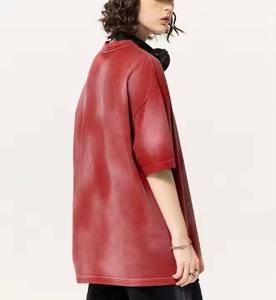 Camiseta Vintage con lavado ácido para mujer, ropa de calle personalizada, camiseta de gran tamaño de peso pesado, estampado de LICRA liso, venta al por mayor - Product Image 2