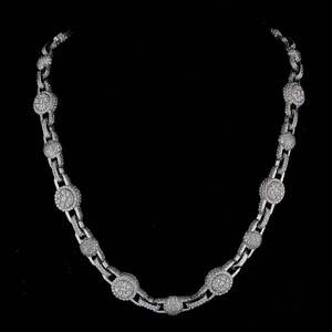 VVS Moissanite Cuban Link Chain Necklace 14mm Round Cut Diamond Iced Out Jewelry for Women & Men's 925 Sterling Silver - Product Image 4