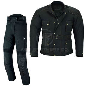 Traje de 2 piezas para motocicleta con tela de poliéster a prueba de viento y armadura de cuerpo certificada CE Traje de 2 piezas para motocicleta de turismo para hombre - Product Image 1