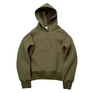 เสื้อมีฮู้ดแฟชั่นฤดูใบไม้ผลิสำหรับผู้ชายผ้าคอตตอนขนาดใหญ่400 GSM น้ำหนักตัวใหญ่พิเศษ - Product Image 2