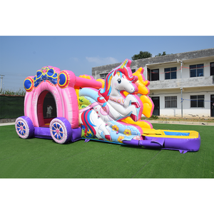 Hot Bán Phim Hoạt Hình Nhân Vật Bouncy Inflatable Trẻ Em Lâu Đài Công Chúa Màu Hồng Thư Bị Trả Lại Nhảy Nhà Bouncer Với Trượt - Product Image 2