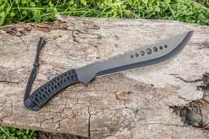 Couteau à lame fixe en acier à haute teneur en carbone fait à la main avec manche en ruban, étui en cuir de buffle personnalisable pour le camping - Product Image 5