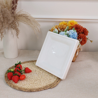 Assiettes jetables en bagasse en gros, assiettes compostables en pulpe de canne à sucre, contenants alimentaires biodégradables