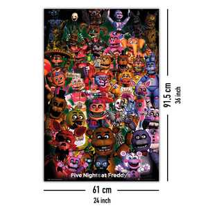 Affiche du groupe Five Nights at Freddy's sur toile avec cadre noir pour décoration murale - Product Image 3