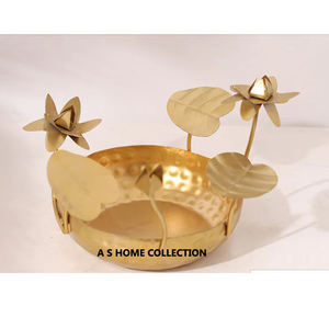 Shiny Mirror Polished Flower Shape Design Handle & <b>Lid</b> Fancy <b>Bowl</b> Stainless Steel Metal Direct Factory Sale - Product Image 5