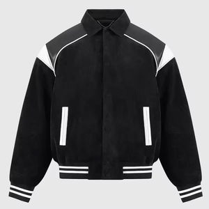 Vêtement d'hiver unisexe avec veste varsity à boutons pour hommes et vêtements de sport en tissu canvas, service OEM, veste varsity - Product Image 1