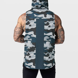 Haut de sport respirant en maille pour homme, sans manches, coupe musclée, pour musculation, entraînement, course à pied, 100% coton - Product Image 2