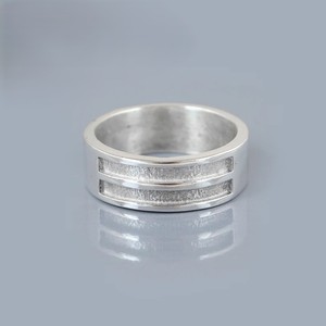 7mm Wide 925 Sterling Silver Double Channel Band Ring Ashes Breastmilk Cremation Memorial Jewelry <b>Keepsake</b> Handmade Unisex Ring - Product Image 2