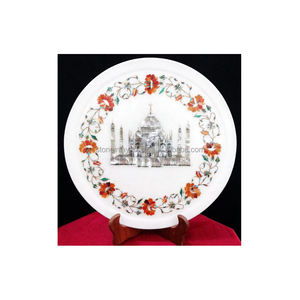 Incrustation décorative en marbre, assiette cadeau de mariage - Product Image 1
