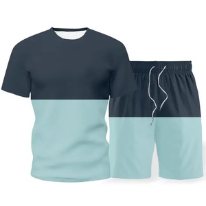 2023 gros été nouveaux hommes décontracté Shorts ensembles à manches courtes t-shirt Shorts survêtement ensemble hommes marque vêtements 2 pièces ensembles - Product Image 1