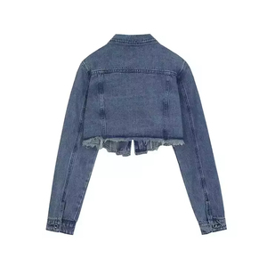 Venta caliente última llegada chaqueta de mezclilla de gran tamaño para hombres y mujeres prendas de vestir casuales con cuello levantado - Product Image 3