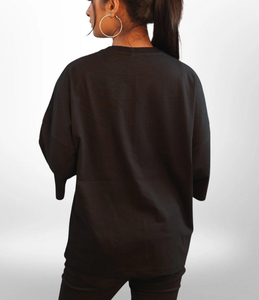 Camiseta de algodón con hombros caídos personalizada para mujer, ropa de calle transpirable, vestido largo holgado de gran tamaño - Product Image 3