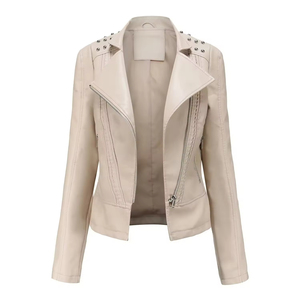 Veste en cuir véritable pour femmes conçue pour rehausser chaque look avec sa finition élégante et ses coutures de qualité pour une utilisation à long terme - Product Image 5