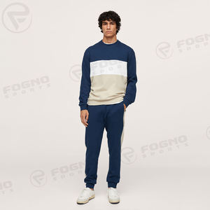 Men Color <b>Block</b> Sweatshirt 100% Cotton Hgih Quality Crewneck Sweatshirt For Men Pullover Basics Custom Logo Wholesale Streetwear - Product Image 5