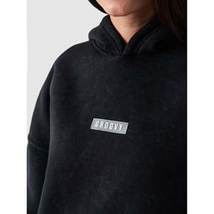 Sudadera con Capucha Negra Extra Grande (Efecto Lavado) para Otoño con Característica Antipilling - Product Image 6