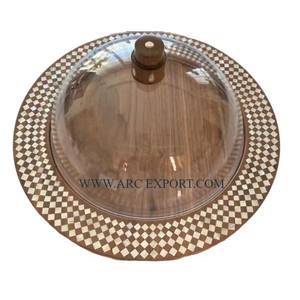 Bordure perlée Restaurant et hôtels or poli forme ovale métal chocolat plateaux de service maison Table accessoires Ramadan plateau - Product Image 4