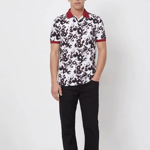 Chemise décontractée pour homme en coton tricoté respirant, couleur unie, avec poche, manches courtes, blanc, noir, rouge, vêtements de golf d'été - Product Image 2