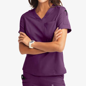 Chemises d'infirmière d'été de qualité supérieure, extensibles, élégantes, à lacets et uniformes de médecin en tricot - Product Image 6