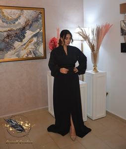 Noir élégant marocain Caftan pour femme arabe filles - Product Image 2