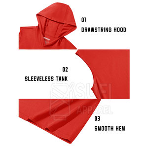 Pull-over solide pour homme, sans manches, à capuche, qualité supérieure, nouveau design, polyester/coton, automne pour homme - Product Image 6