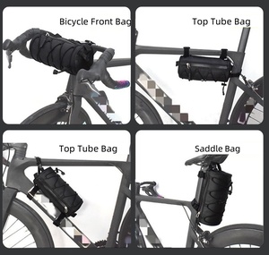 Bolsa Negra para Bicicleta, Multifuncional, Impermeable, para Tubo de Cuadro, para Ciclismo de Carretera - Product Image 3