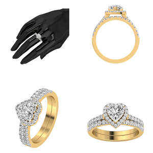 Bague de mariage en or massif 14K pour femme, taille coeur, diamant cultivé en laboratoire 1 Cts VS Clarity EF Color IGI Certified Jewelry - Product Image 4