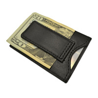 Cartera Bifold Delgada de Cuero Genuino para Hombre con Protección RFID, Cierre de Cremallera, Impermeable, con Clip para Billetes USD