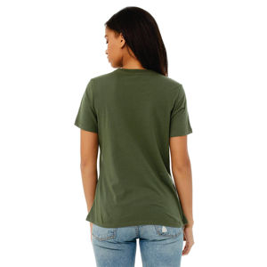 Airlume – T-Shirt à manches courtes pour femme, en coton peigné et à anneau, simple, vert militaire, 100% oz, 4.2 - Product Image 3