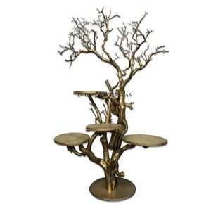 Attractive Look Silver Color Shiny Polished And Gold Plated Floral Designer High Standard Quality Metal <b>3</b> <b>Tier</b> <b>Cake</b> <b>Stand</b> Supply - Product Image 4