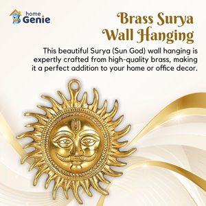 Nhà Genie Brass Surya tường treo | Mặt trời thần tường trang trí cho nhà & văn phòng | năng lượng tích cực & vastu chỉnh - Product Image 3