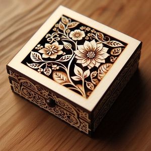 WOOD DESGIAN NATURAL WOODEN Premium Printed Home Wooden Tabletop Spice Box With Separate Compartments for Spices and - Product Image 5